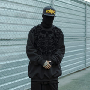 Sudadera Prehispánico Flock Negro