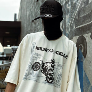 Playera Made X La Calle Moto Hueso